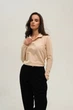 Женское поло с длинными рукавами Beige L - изображение 3