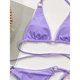 Купальник жіночий бікіні з кільцями із зав'язками навколо талії ліловий S 85А/В - изображение 3