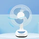Портативный вентилятор Megatop MG008 12 дюймов на аккумуляторе 4500 мАч с солнечной панелью 2 LED лампами Бело-синий для кемпинга и дома - изображение 4