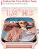 Жіночий розумний годинник IDW13, 1,8-дюймовий HD-екран, Alexa, Bluetooth-дзвінки Рожевий - зображення 3