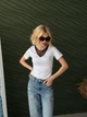 Женская футболка с полупрозрачным декольте Fashion 50/52 белый - изображение 1