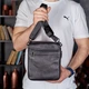 Мужская кожаная сумка с клапаном Tiding Bag TD-20033 24×20×6 черная — вместительный мессенджер планшет через плечо - изображение 2