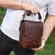 Мужская сумка через плечо Tiding Bag TD-81020 коричневая — кожаная барсетка мессенджер 24×20×6 - изображение 2