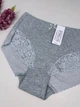 Высокие хлопковые слипы с кружевом 90959, 3XL (ОБ 120-130), Серый - изображение 2