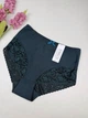 Высокие хлопковые слипы с кружевом 90959, 3XL (ОБ 120-130), Изумрудный - изображение 1
