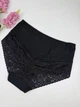 Высокие хлопковые слипы с кружевом 90959, XXL (ОБ 110-120), Черный - изображение 3