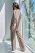 Жіночий костюм з турецького котону з сорочкою та брюками Seventeen L-XL Капучино (2000000167350) - изображение 3