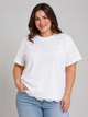Футболка женская белая с карманом и кружевной спинкой (N803) One size - изображение 1