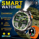 Смарт годинник чоловічий Tactical Military Bluetooth дзвінки компас LED ліхтарик 110+ спорт режимів Android iPhone водонепроникні - зображення 1
