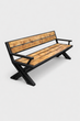 Лавка зі спинкою AXIS Forge Bench метал дерево світле метал чорний 160 см - зображення 4