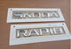 Таблички шильдики емблема написи Rapid Skoda (шкода) хром шкода рапід 2 штуки - зображення 1
