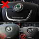 Эмблема знак Skoda (Шкода) 47 мм 63 мм new на руль подушку безопасности синяя с черным - изображение 2