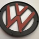 Комплект захисних накладок на штатні емблеми VW перед-зад Golf V Golf 5 Гольф 112 мм 128 мм чорні - зображення 6