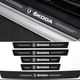 Защитная пленка накладка на пороги и бампер для шкода Skoda Черный Карбон наклейки светоотражающие надписи - изображение 1