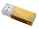 Картридер USB 2.0 4 in 1 MS/microSD/SDHC/T-Flash/M2 кардридер Card Reader Метал корпус Золотой - изображение 3