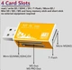 Картридер USB 2.0 4 in 1 MS/microSD/SDHC/T-Flash/M2 кардридер Card Reader Метал корпус Золотой - изображение 14