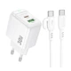 Мережевий Зарядний Пристрій Borofone BAS45A 1USB-C/1USB PD/QC 30W+Type-C to Lightning Бiлий - зображення 1