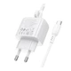 Мережевий Зарядний Пристрій Borofone BAS45A 1USB-C/1USB PD/QC 30W+Type-C to Lightning Бiлий - зображення 7