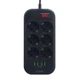 Мережевий Подовжувач LDNIO SE6403 4USB / 6 Socket Чорний - зображення 1