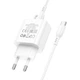 Мережевий Зарядний Пристрій Borofone BA81A 1USB-C PD/QC 20W+Type-C to Type-C Бiлий - зображення 6