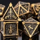 Набір металевих гральних кубиків DnD Skull & Dragon 7 шт., коричневий - зображення 1