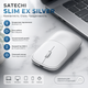 Бездротова алюмінієва миша Satechi Slim EX Silver Bluetooth 5.3 + 2.4GHz Multi-Device Silent Click USB-C Срібляста (810086363520) - зображення 1