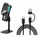 Игровой USB микрофон Jmary MC-PW13 с RGB подсветкой и поп-фильтром для стриминга, ПК и подкастов - изображение 5