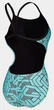 Купальник закритий для жінок Arena ESCAPE SWIMSUIT CHALLENGE BACK Чорний з бірюзовим 44 (007739-580-44) - изображение 3