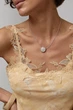 Длинный шифоновый сарафан с кружевом Lurex Горчичный L (57567) - изображение 4