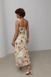 Длинный шифоновый сарафан с кружевом Lurex Кремовый L (57567) - изображение 2