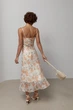 Длинный шифоновый сарафан с кружевом Lurex Бежевый L (57567) - изображение 2