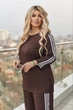 Спортивний костюм, з рубчика, що має туніку декоровану лампасою мод ВДЖВ - 1078, Шоколадний, 56-58 - изображение 7