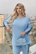 Спортивний костюм, з рубчика, що має туніку декоровану лампасою мод ВДЖВ - 1078, Блакитний, 56-58 - изображение 6