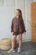 Мусліновий костюм, must-have для маленьких модниць мод ДОЕ-020, Молочний шоколад, 134-140 - изображение 2