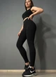 Лосины женские Fashion 7014 push up с широким утягивающим поясом SM черные - изображение 1