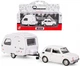 Model kolekcjonerski Daffi Fiat 126p + Przyczepa Kempingowa Niewiadow 1:43 K-606 Biały (5905422116061) - obraz 2