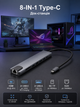Док-станция USB Type-C 8-in-1 с HDMI 4K, RJ45 Gigabit, USB 3.0, PD Charging, SD/MicroSD - изображение 1