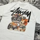 Футболка Stussy унисекс Stussy с котами и логотипом белая хлопковая с принтом котят и цветами S Біла (2586968125f) - изображение 2