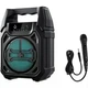 Портативная Bluetooth колонка GTS-1283 с проводным микрофоном, динамик 6.5", FM-радио, microSD, дисплей, аккумулятор 1500 мА·ч, черная - изображение 1