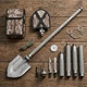 Тактична лопата-мультитул розбірна багатофункціональна 22в1 2E Ranger Steel Gray мультифункціональна лопата туристична складана для польових умов 103 см з чохлом Сірий - зображення 2