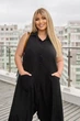Женское комбинезон-платье в стиле бохо SOLINNA, софт, большие размеры 46–56 LI-6614 Черный, 54-56 - изображение 3