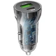 Автомобильное зарядное устройство HOCO Z47A Transparent Discovery Edition dual port PD30W+QC3.0 car charger Transparent Black - изображение 1