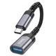 Кабель-перехідник HOCO UA24 Type-C male to USB female 3.0 converter Metal Gray - зображення 4