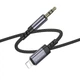 Аудіокабель BOROFONE BL24 iP to 3.5mm male, nylon braid, 1m, Metal Grey - изображение 5