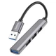USB-хаб HOCO HB26 4 in 1 adapter(USB to USB3.0+USB2.0*3) Metal Gray - изображение 1