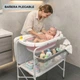Дитячий пеленальний столик з ванночкою X-658 2 в 1 складний пеленатор для новонароджених Рожевий - зображення 3