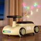 Дитяча машина-каталка S-628 "Retro Style" з LED-підсвіткою, музичним кермом та багажником Бежевий - изображение 1