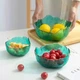 Салатник скляний зелений з золотим обідком, 19.5×9см, 1000 мл - зображення 3