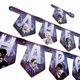 Напис картонний на прапорцях 15х14 см З днем народження українською Венсдей Wednesday Синій 2 м - изображение 3