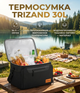 Термосумка для пляжу Trizand 30 л ізотермічна сумка для їжі пікніка водонепроникна з плечовим ременем чорна - зображення 1